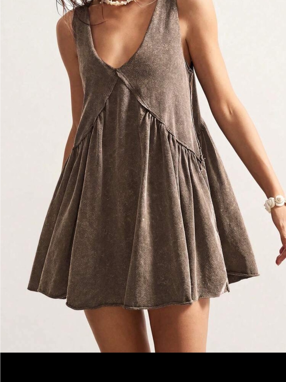 Boho acid wash dress